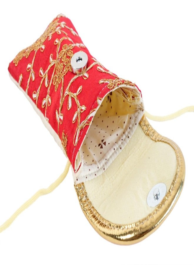 SUMERA WARQ Fancy Embroidered Mobile Pouch Cover for Women Designer Multicolor Handmade Ethnic with Sling & Clip - Image 2